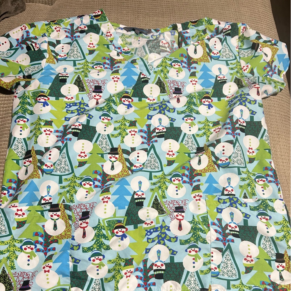 Women Christmas snowman Blue & Green